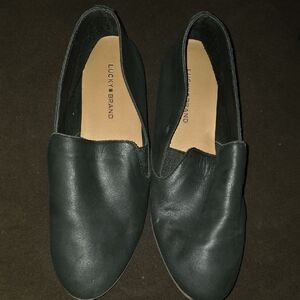 Lucky Brand Dark Leather Slip-On Shoes